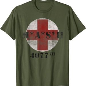 Retro MASH 4077th Red Cross Military Vintage T-shirt